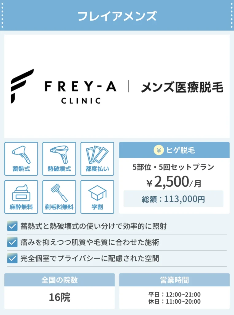 フレイアクリニックメンズ